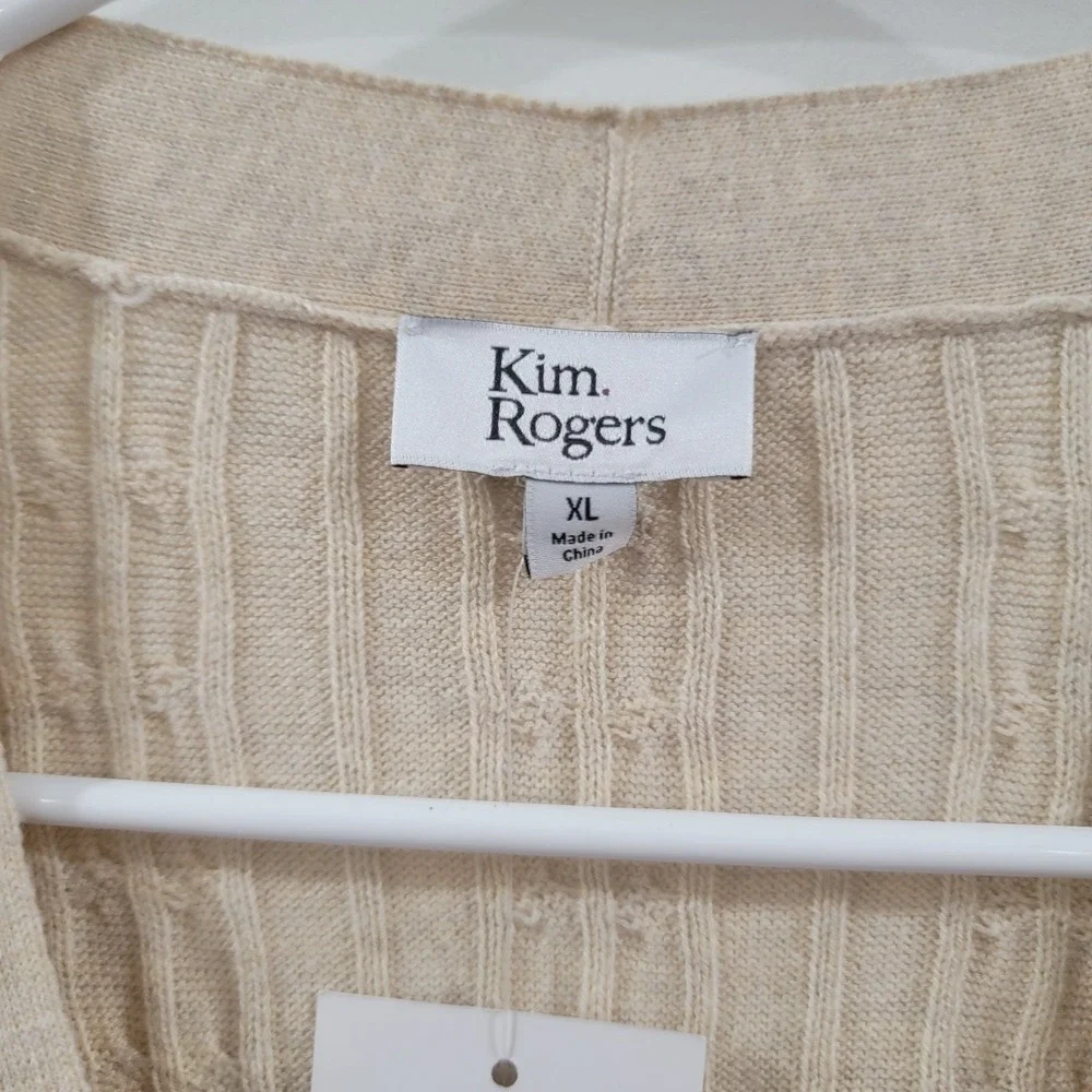 Womens Long Cardigan Size XL Cable Knit Beige Granola Minimalist‎
